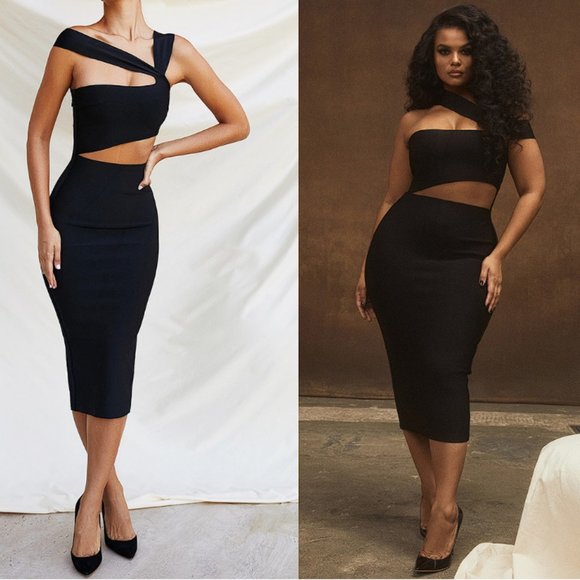 House of CB Dresses & Skirts - HOUSE OF CB 'Aina' Black Cut Out Bandage Midi Dress NWOT